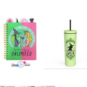 Green Witch Tumbler and Pink Journal Set